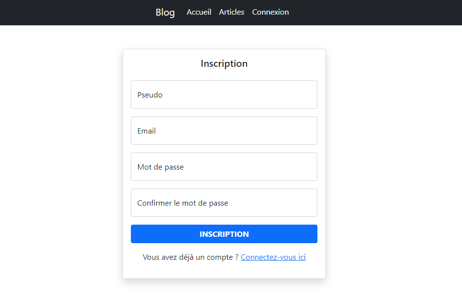 Formulaire d'inscription