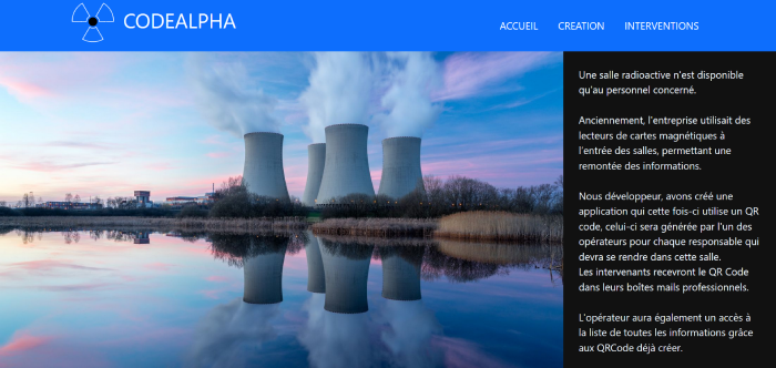 HomePage du projet Code Alpha